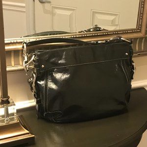 Coach Zoe Shoulder Black Patent Leather Bag